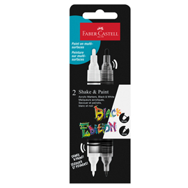 Marcatori shake&paint - colori assoriti - faber-castell - conf. 2 pz