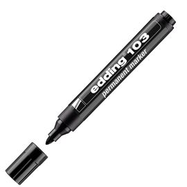Marcatore permanente 103 - punta conica - da 1,5 a 3 mm - nero - edding