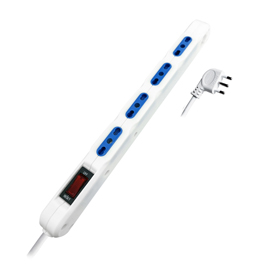 Multipresa piatta slim90 - salvaspazio - 4 prese - cavo 1,5 m - bianco - mkc