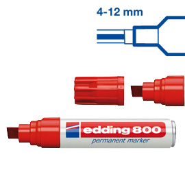Marcatore edding 800 rosso ps 4-12mm permanente