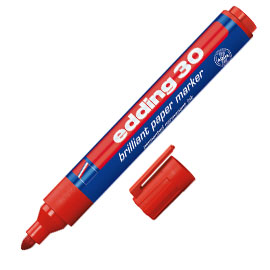 Marcatore edding 30 permanente punta tonda rosso