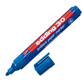 Marcatore edding 30 permanente punta tonda blu