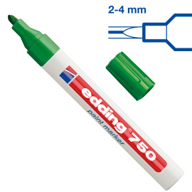 Marcatore edding 750 punta media vernice verde