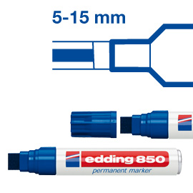 Marcatore edding 850 rosso ps 5-16mm permanente