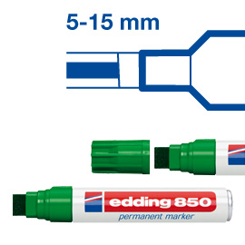 Marcatore edding 850 verde ps 5-16mm permanente