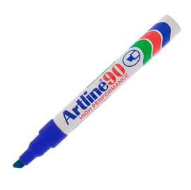 Marcatore artline a 90 permanente punta scalpello blu