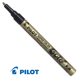 Marcatore super color punta fine vernice gold pilot