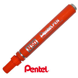 Marcatore pentel pen n50 arancio p.tonda