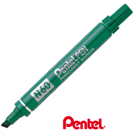 Marcatore pentel pen n60 verde p.scalpello