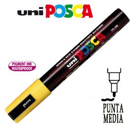 Marcatore uni posca pc5m p.media 1,8-2,5mm giallo uni mitsubishi