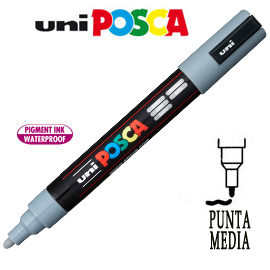 Marcatore uni posca pc5m p.media 1,8-2,5mm grigio uni mitsubishi