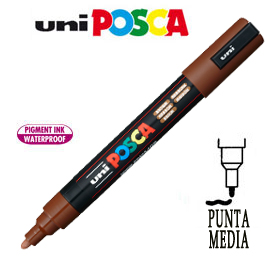 Marcatore uni posca pc5m p.media 1,8-2,5mm marrone uni mitsubishi