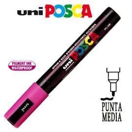 Marcatore uni posca pc5m p.media 1,8-2,5mm rosa uni mitsubishi