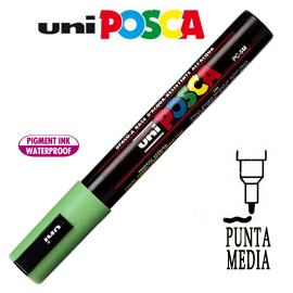 Marcatore uni posca pc5m p.media 1,8-2,5mm verde chiaro uni mitsubishi