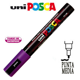 Marcatore uni posca pc5m p.media 1,8-2,5mm viola uni mitsubishi