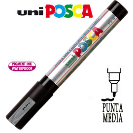 Marcatore uni posca pc5m p.media 1,8-2,5mm argento uni mitsubishi