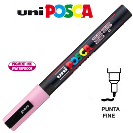 Marcatore uni posca pc3m p.fine 0,9-1,3mm rosa uni mitsubishi