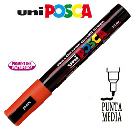 Marcatore uni posca pc5m p.media 1,8-2,5mm arancio uni mitsubishi