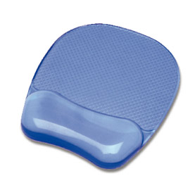 Mouse pad con poggiapolsi in gel trasparente blu