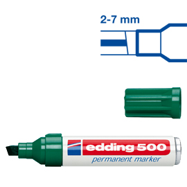 Marcatore edding 500 verde p.scalpello