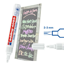 Marcatore edding 4095 punta conica gesso liquido bianco