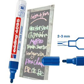 Marcatore edding 4095 punta conica gesso liquido blu