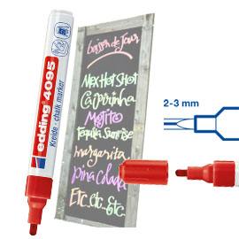 Marcatore edding 4095 punta conica gesso liquido rosso