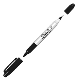Marcatore twintip doppia punta f/uf nero sharpie