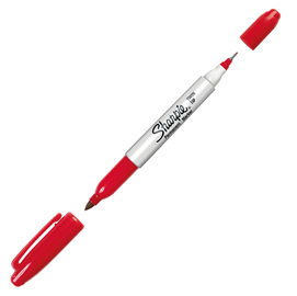 Marcatore twintip doppia punta f/uf rosso sharpie