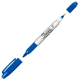 Marcatore twintip doppia punta f/uf blu sharpie