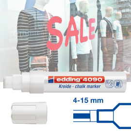 Marcatore edding 4090 punta scalpello gesso liquido bianco