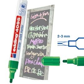 Marcatore edding 4095 punta conica gesso liquido verde