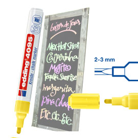 Marcatore edding 4095 punta conica gesso liquido giallo fluo