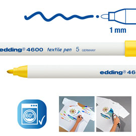 Marcatore edding 4600 giallo p.conica 1mm per tessuto