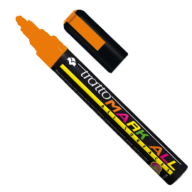 Marcatore mark all punta tonda arancio fluo tratto