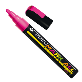 Marcatore mark all punta tonda fucsia fluo tratto
