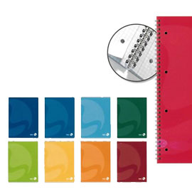 Maxiquaderno a4 spiralato 90gr 120fg 4fori microperf. Bianco colors bm