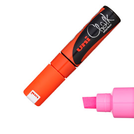 Marcatore a gesso liquido uni chalk p.scalpello arancio fluo uni mitsubishi