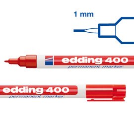 Marcatore permanente edding 400 punta conica rosso