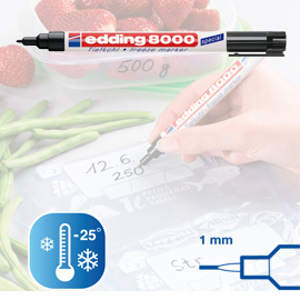 Marcatore permanente edding 8000 freezer marker nero