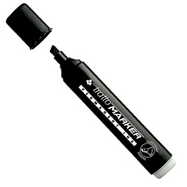 Marcatore tratto marker nero p.scalpello
