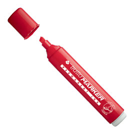 Marcatore tratto marker rosso p.scalpello