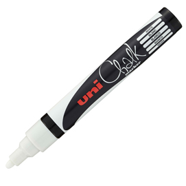 Marcatore a gesso liquido uni chalk p.tonda bianco uni mitsubishi