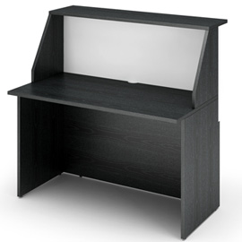 Modulo reception sopralzo+desktop 120x76x117cm nero ven. /bianco - prestige