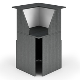 Modulo reception 90° 76x76x117cm nero ven. /bianco - prestige