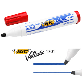 Marcatore p.tonda 1.5mm rosso whiteboard velleda® 1701 recycled bic®