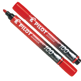 Marcatore permanente 100 rosso p.tonda 4.5mm pilot