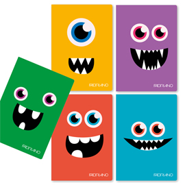 Maxiquaderno a4 38fg+2 80gr 1rigo c/margine crazy faces fabriano