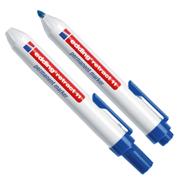 Marcatore permanente 11 retract punta conica blu edding