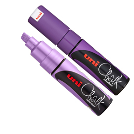 Marcatore a gesso liquido uni chalk p.scalpello viola uni mitsubishi